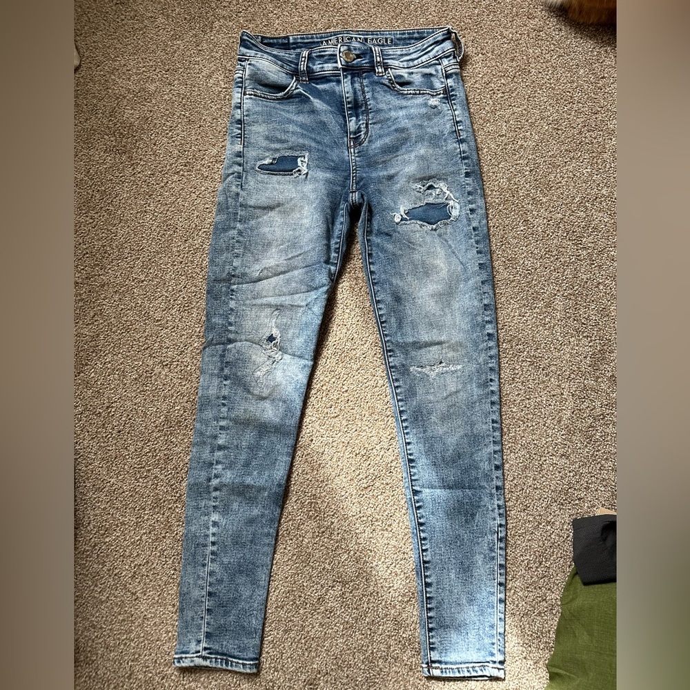 American eagle hi rise jegging, light distress